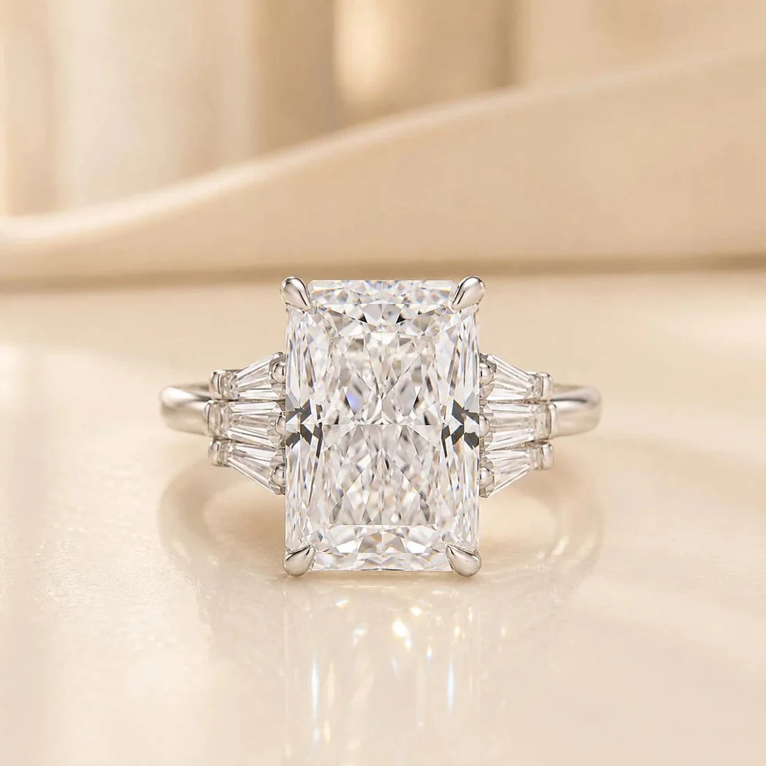 Radiant Cut Three-Stone Solitaire by Nerix Jewels, made-to-order fine jewelry