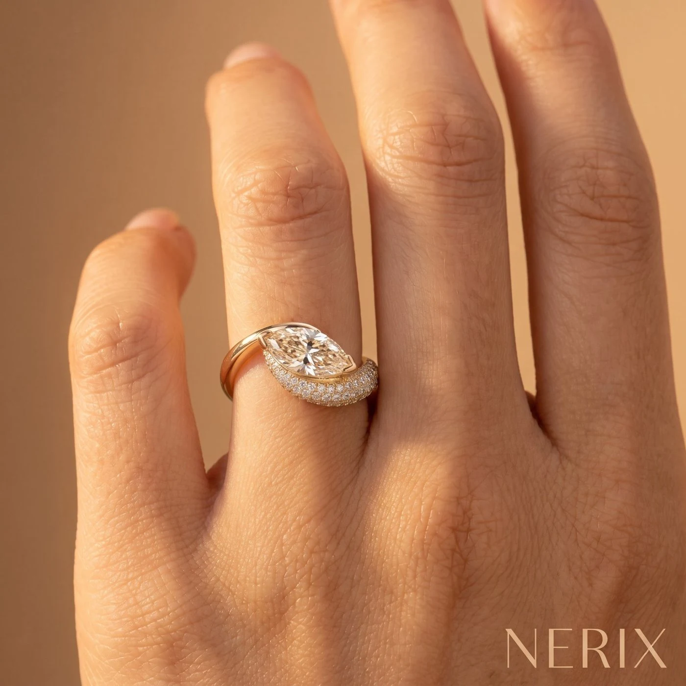 Curved Marquise Contour Band by Nerix Jewels, made-to-order fine jewelry