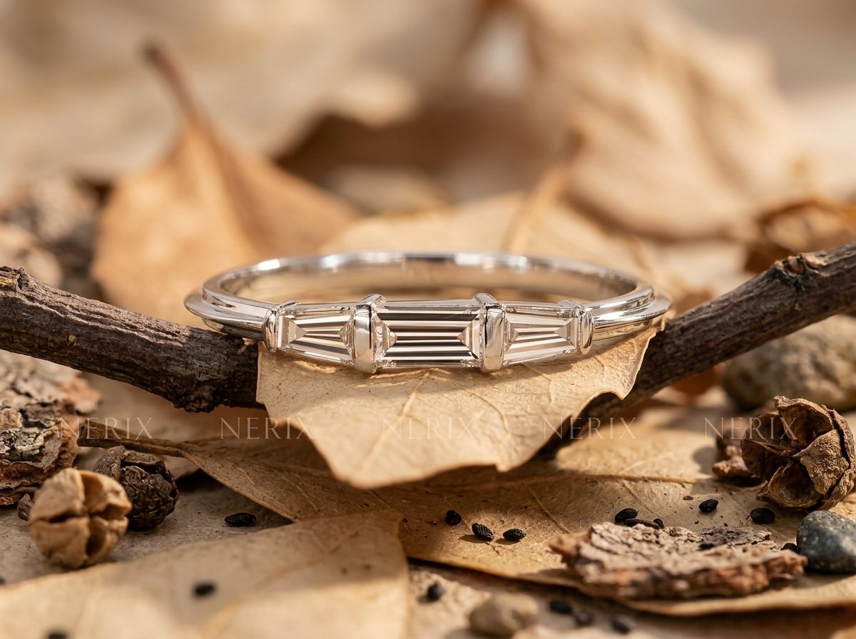 Custom white gold wedding band