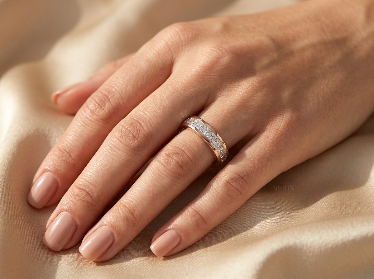 Channel set band worn on hand
